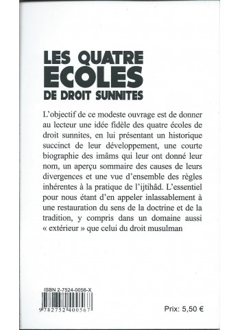 Les quatre écoles de droit sunnite de Corentin Pabiot