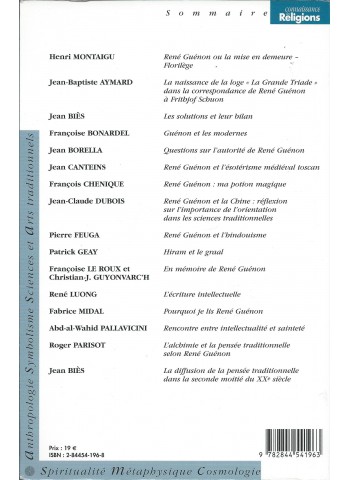 René Guénon, l'éveilleur 1886-1951. connaissances des religions