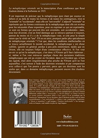 La métaphysique orientale