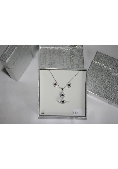 Parure bijoux femmes - 3 pièces avec pierre noire