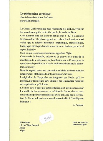 Le phénomène coranique de Malek Bennabi