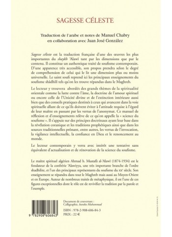 Sagesses célestes - Traité de Soufisme - de cheikh Al Alawi
